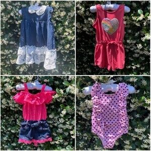 Lot Of 4-18 Month Girls Clothes Dress Rompers Swimsuit
